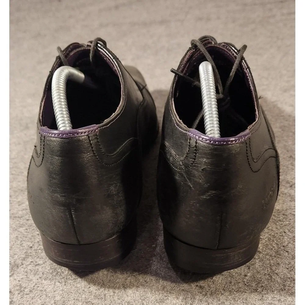 Ted Baker ROGER 2 Shoes Mens Size 11.5 Black Leather Cap Toe Oxford Dress Formal